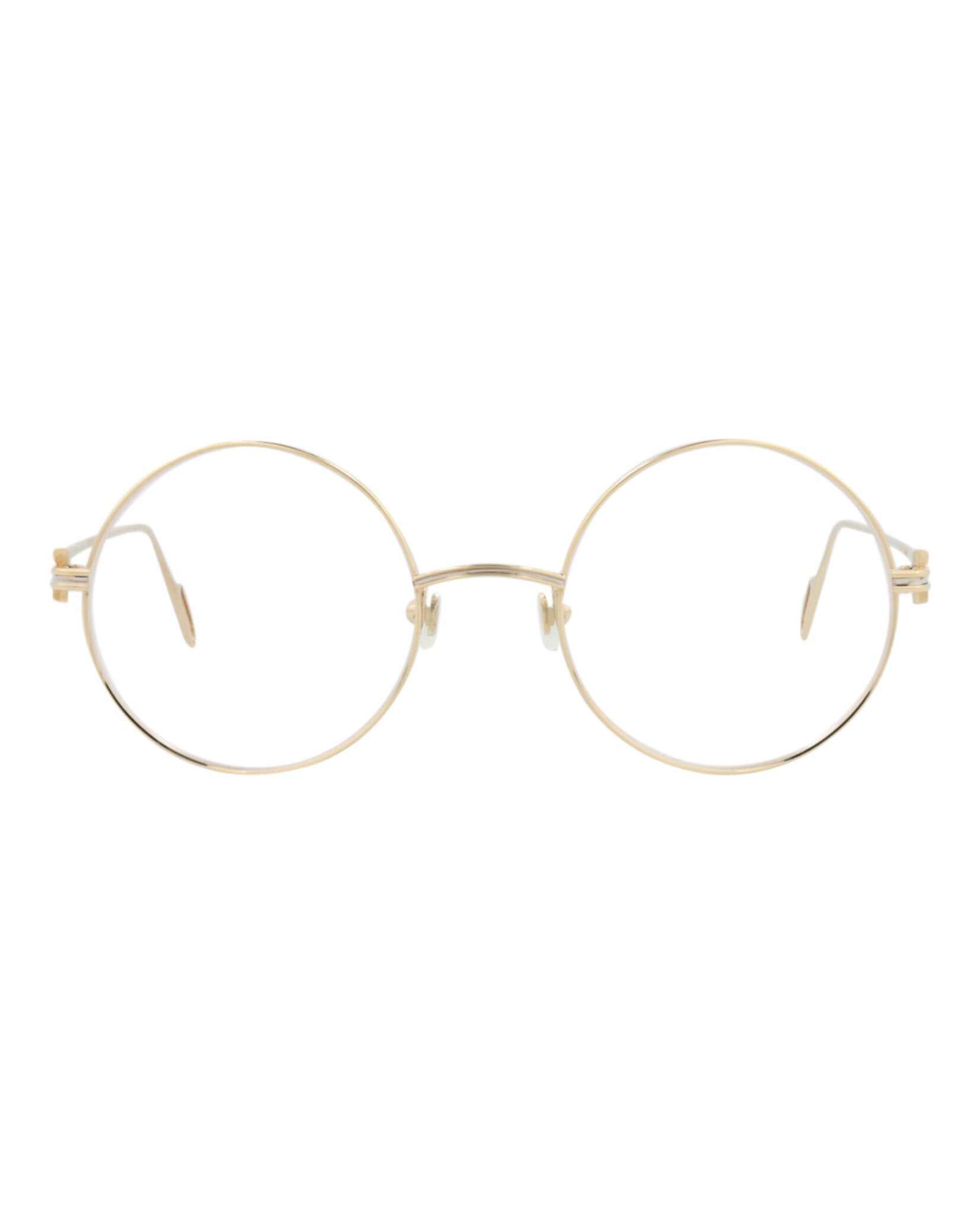 Cartier Womens Round/Oval Gold Gold Transparent Fashion Designer Eyewear