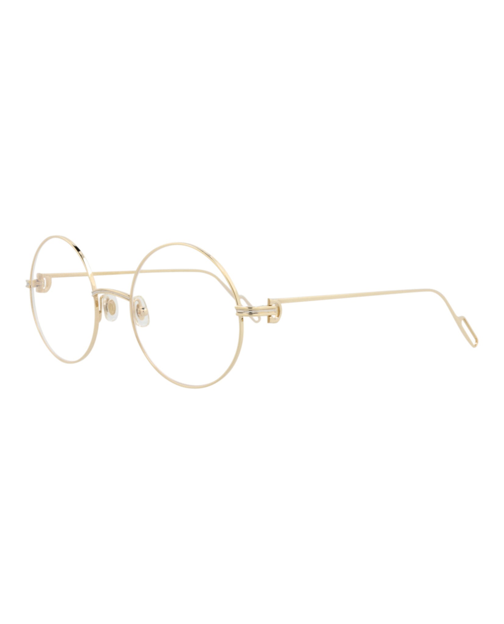 Cartier Womens Round/Oval Gold Gold Transparent Fashion Designer Eyewear