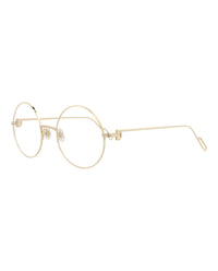Cartier Womens Round/Oval Gold Gold Transparent Fashion Designer Eyewear