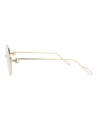 Cartier Womens Round/Oval Gold Gold Transparent Fashion Designer Eyewear