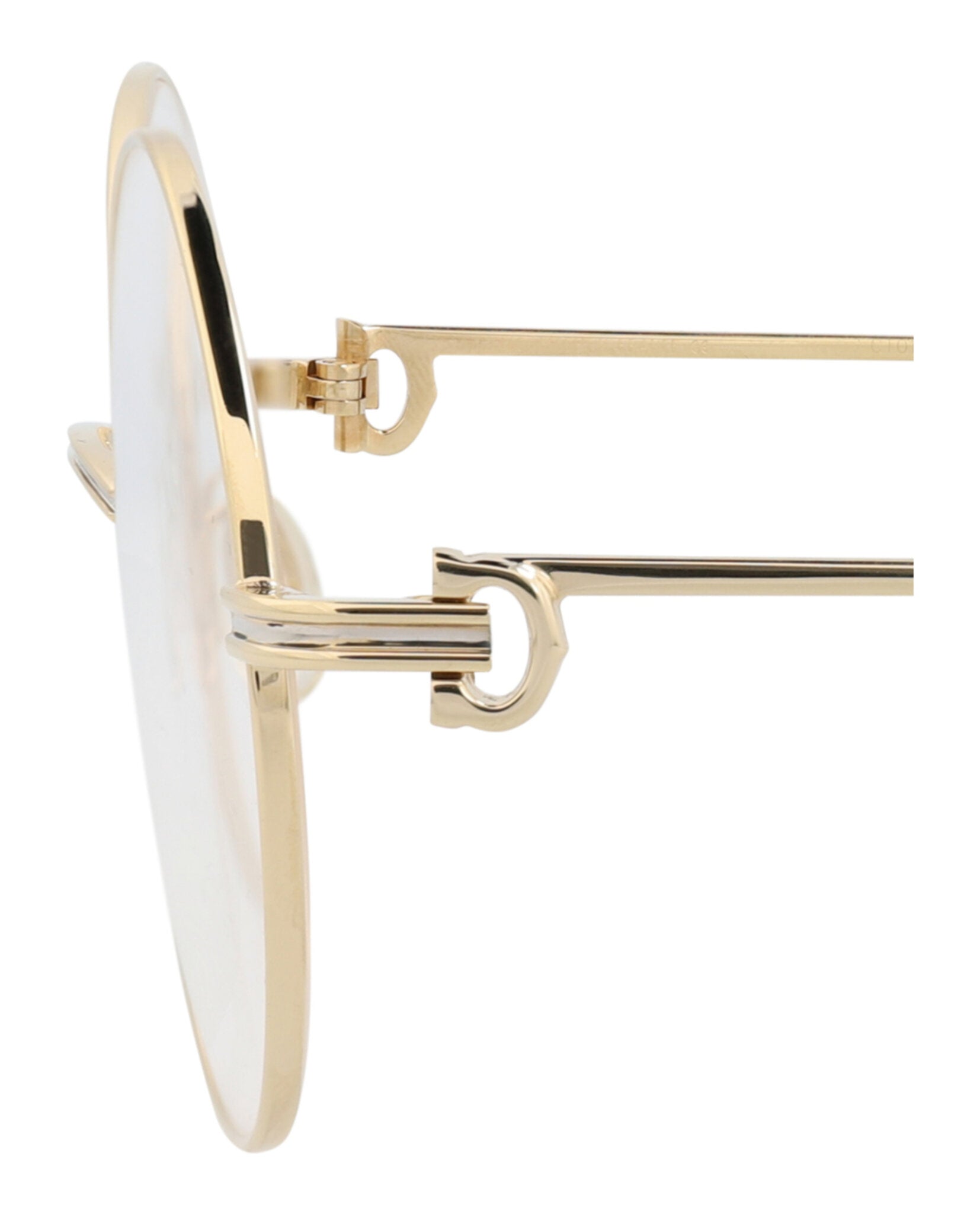 Cartier Womens Round/Oval Gold Gold Transparent Fashion Designer Eyewear
