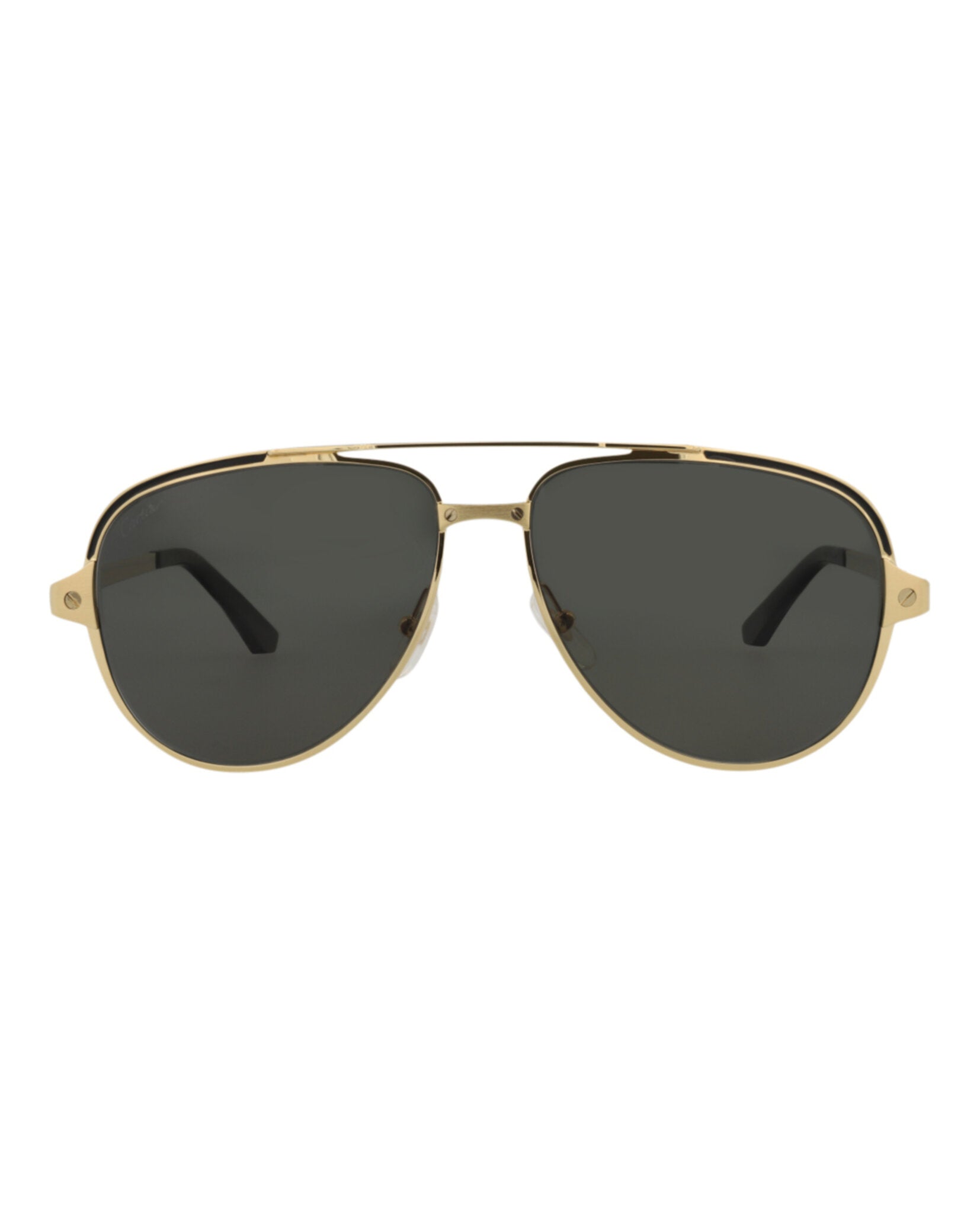 Cartier Mens Aviator Gold Gold Grey Fashion Designer Eyewear