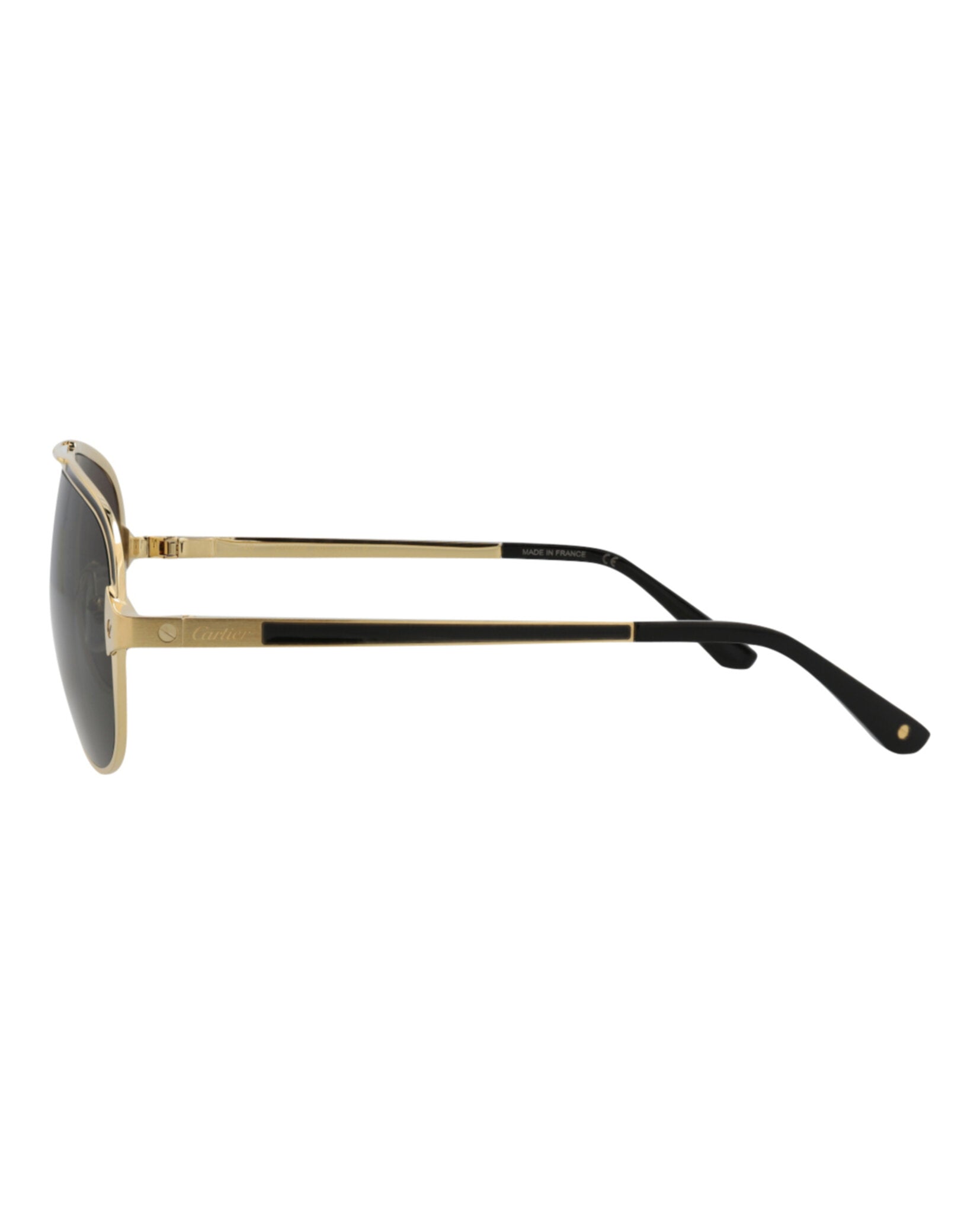 Cartier Mens Aviator Gold Gold Grey Fashion Designer Eyewear