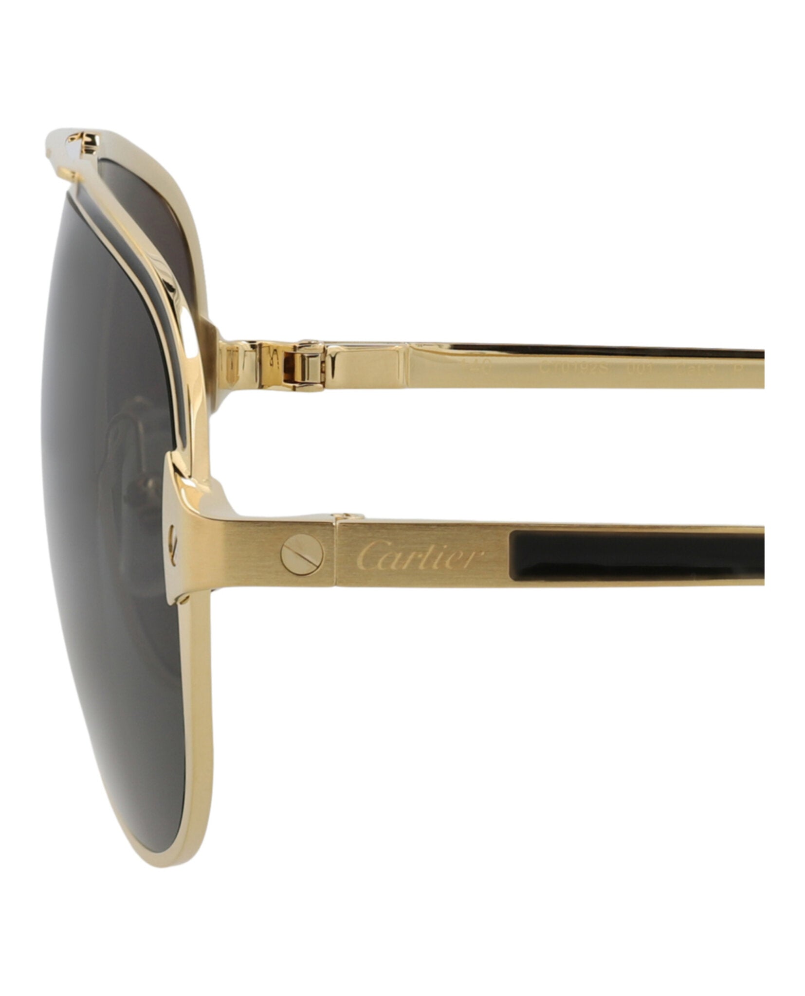 Cartier Mens Aviator Gold Gold Grey Fashion Designer Eyewear