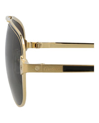 Cartier Mens Aviator Gold Gold Grey Fashion Designer Eyewear