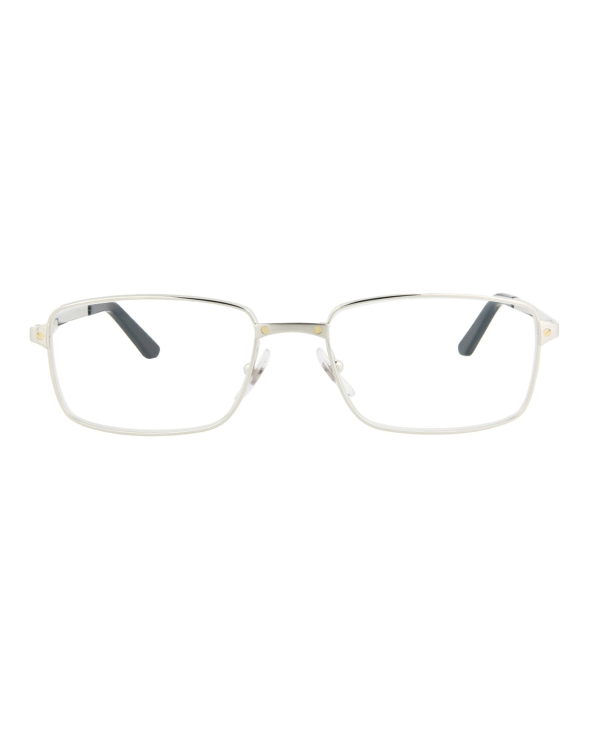 Cartier Mens Square/Rectangle Silver Silver Transparent Fashion Designer Eyewear