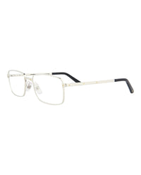 Cartier Mens Square/Rectangle Silver Silver Transparent Fashion Designer Eyewear