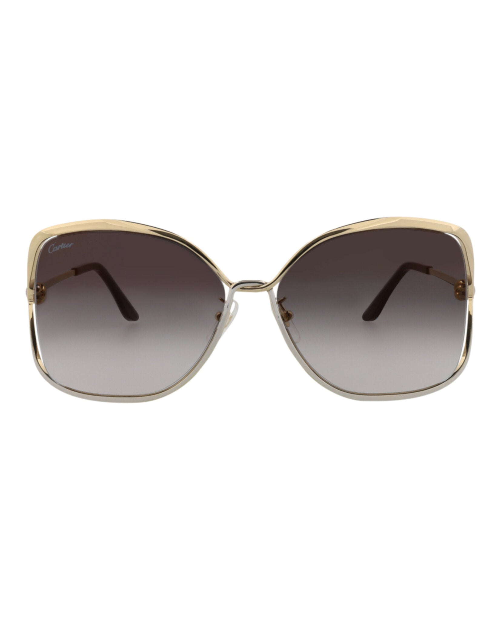 Cartier Womens Square/Rectangle Gold Gold Grey Fashion Designer Eyewear