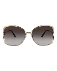 Cartier Womens Square/Rectangle Gold Gold Grey Fashion Designer Eyewear