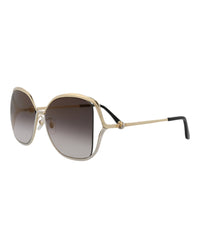 Cartier Womens Square/Rectangle Gold Gold Grey Fashion Designer Eyewear