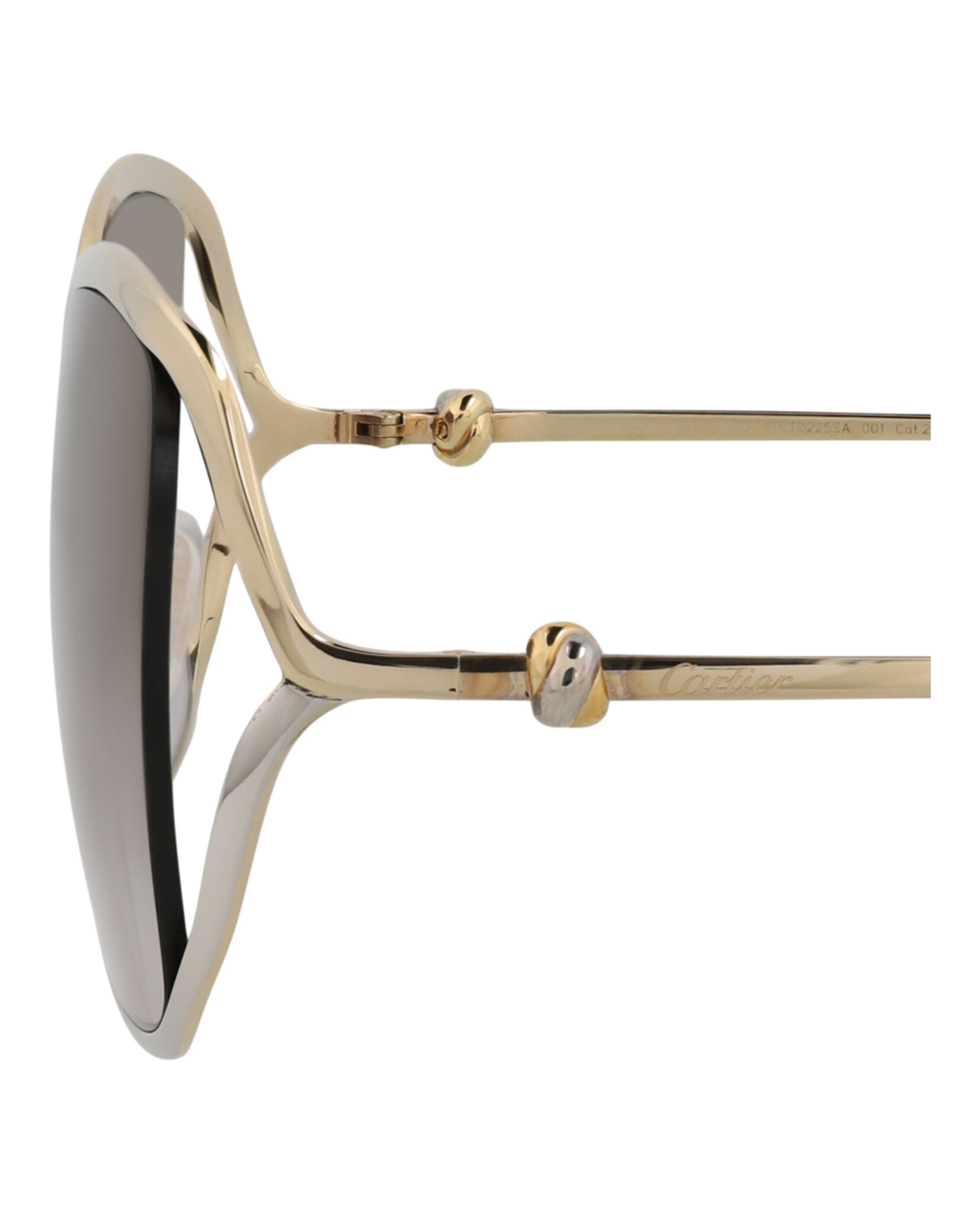 Cartier Womens Square/Rectangle Gold Gold Grey Fashion Designer Eyewear