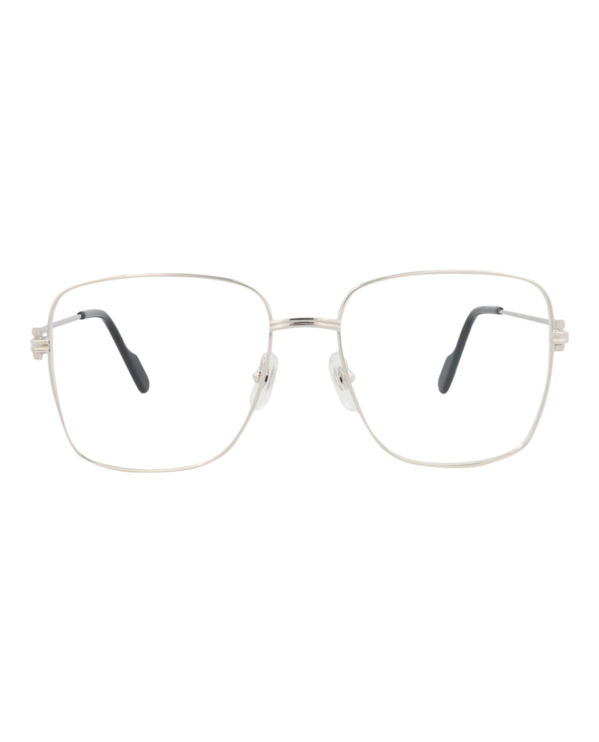 Cartier Womens Square/Rectangle Silver Silver Transparent Fashion Designer Eyewear