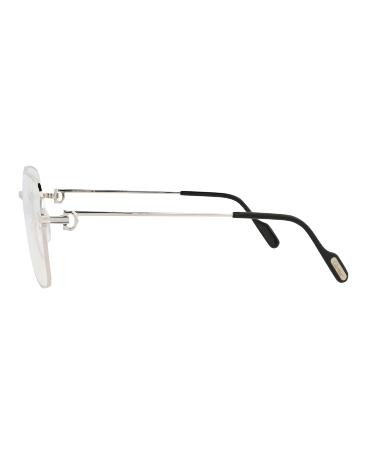 Cartier Womens Square/Rectangle Silver Silver Transparent Fashion Designer Eyewear