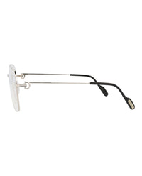 Cartier Womens Square/Rectangle Silver Silver Transparent Fashion Designer Eyewear