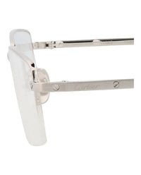 Cartier Cartier Mens Square/Rectangle Silver Silver Transparent Fashion Designer Eyewear