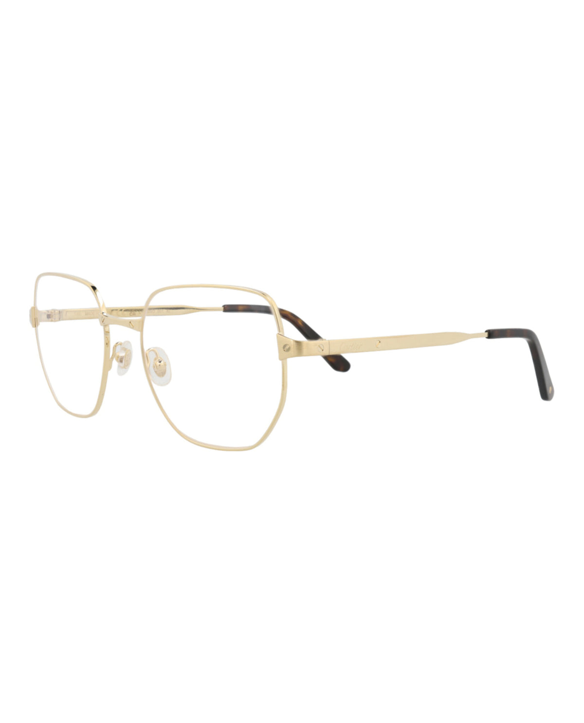 Cartier Cartier Womens Round/Oval Gold Gold Transparent Fashion Designer Eyewear