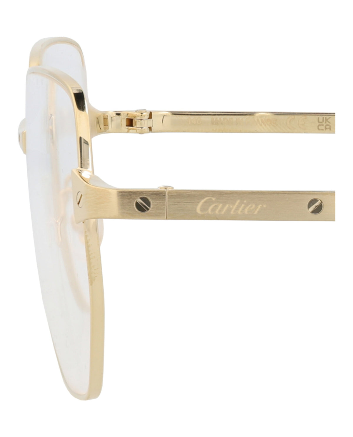 Cartier Cartier Womens Round/Oval Gold Gold Transparent Fashion Designer Eyewear