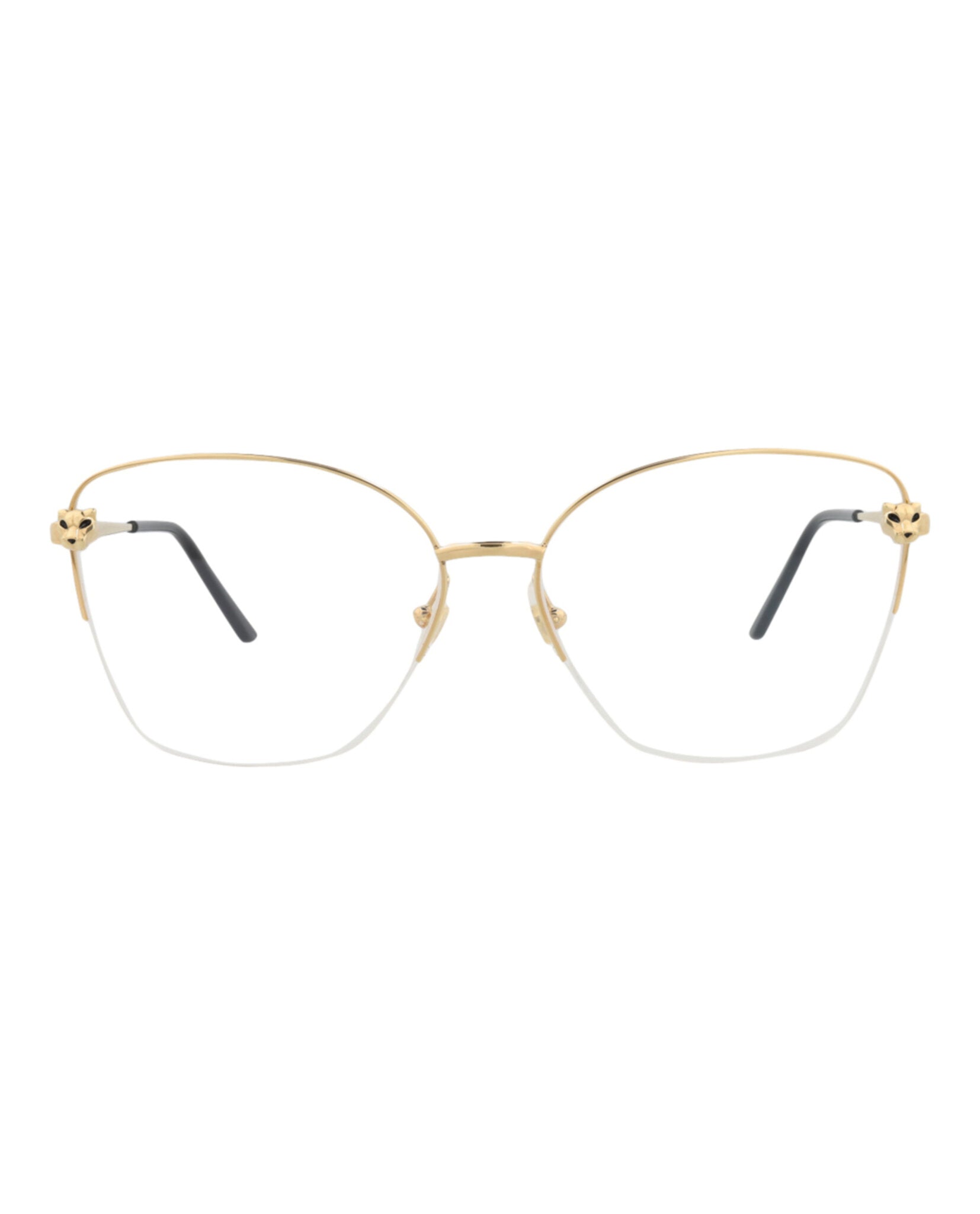 Cartier Cartier Womens Cat Eye Gold Gold Transparent Fashion Designer Eyewear