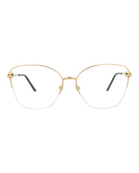 Cartier Cartier Womens Cat Eye Gold Gold Transparent Fashion Designer Eyewear