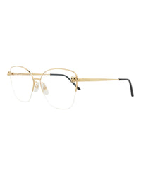 Cartier Cartier Womens Cat Eye Gold Gold Transparent Fashion Designer Eyewear