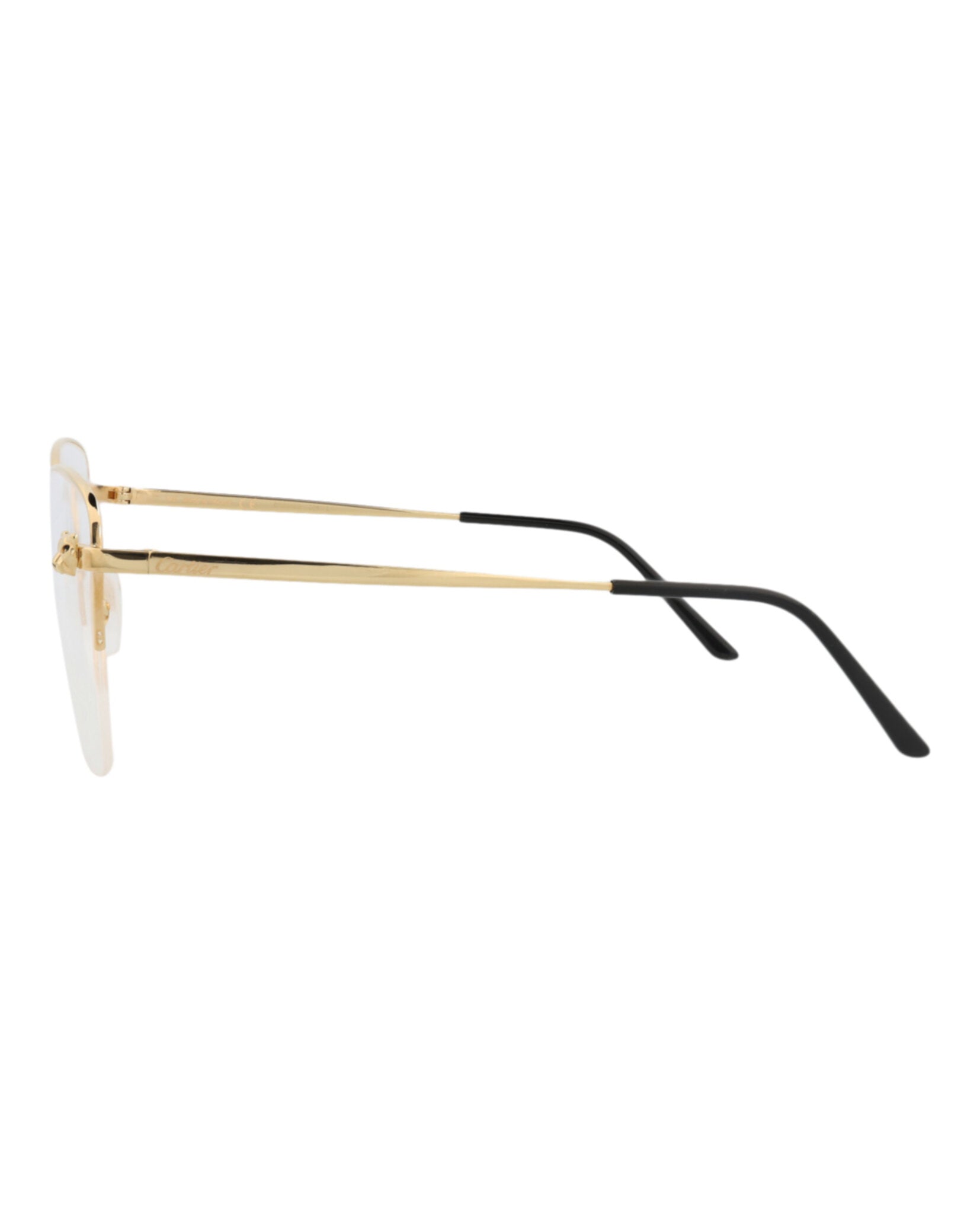 Cartier Cartier Womens Cat Eye Gold Gold Transparent Fashion Designer Eyewear