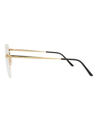 Cartier Cartier Womens Cat Eye Gold Gold Transparent Fashion Designer Eyewear