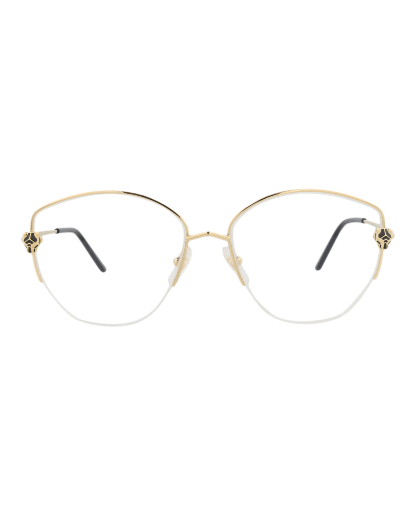Cartier Cartier Womens Cat Eye Gold Gold Transparent Fashion Designer Eyewear