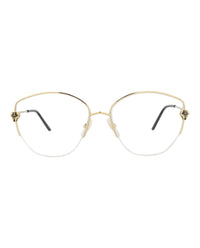 Cartier Cartier Womens Cat Eye Gold Gold Transparent Fashion Designer Eyewear