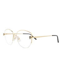 Cartier Cartier Womens Cat Eye Gold Gold Transparent Fashion Designer Eyewear