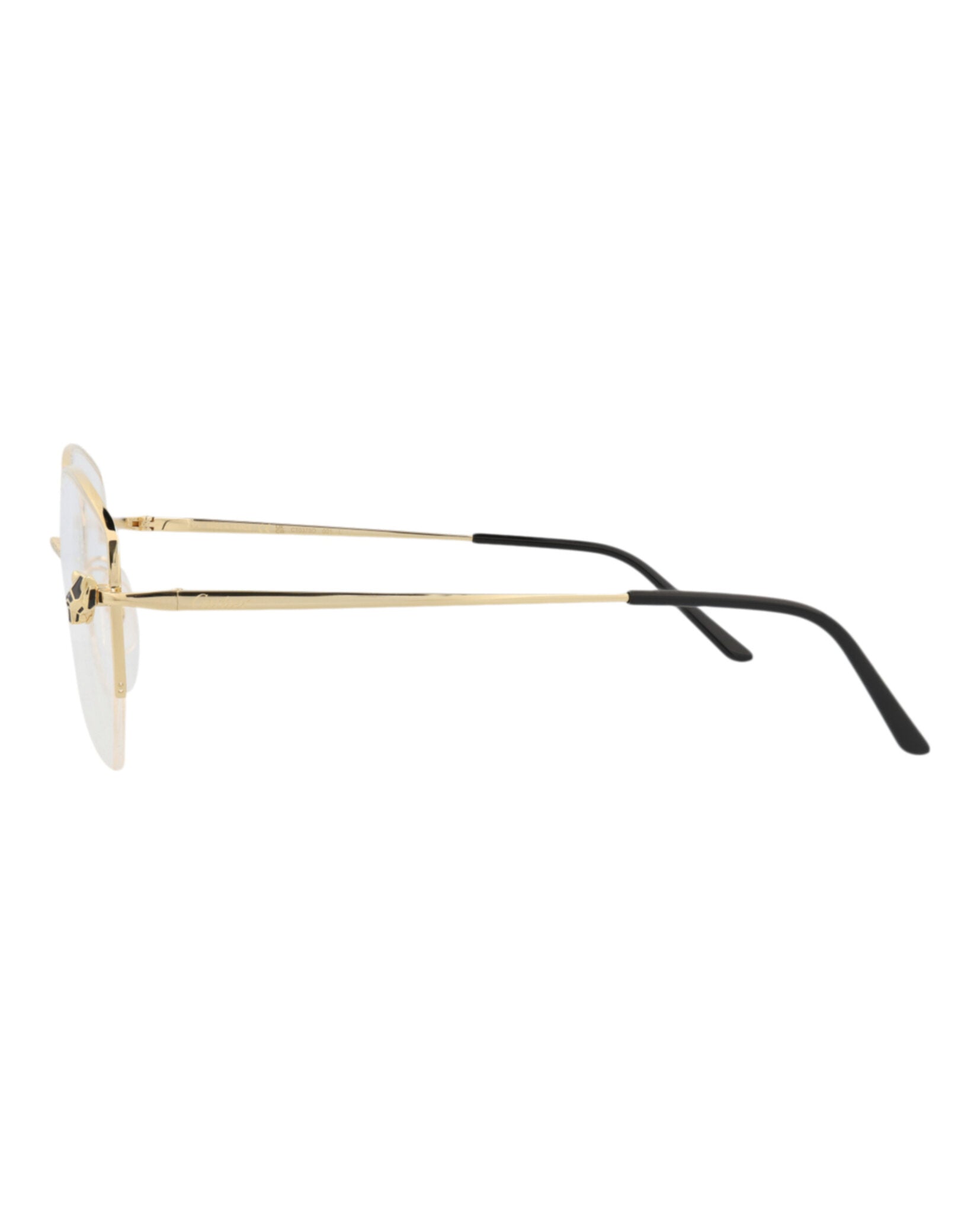 Cartier Cartier Womens Cat Eye Gold Gold Transparent Fashion Designer Eyewear