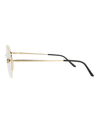 Cartier Cartier Womens Cat Eye Gold Gold Transparent Fashion Designer Eyewear