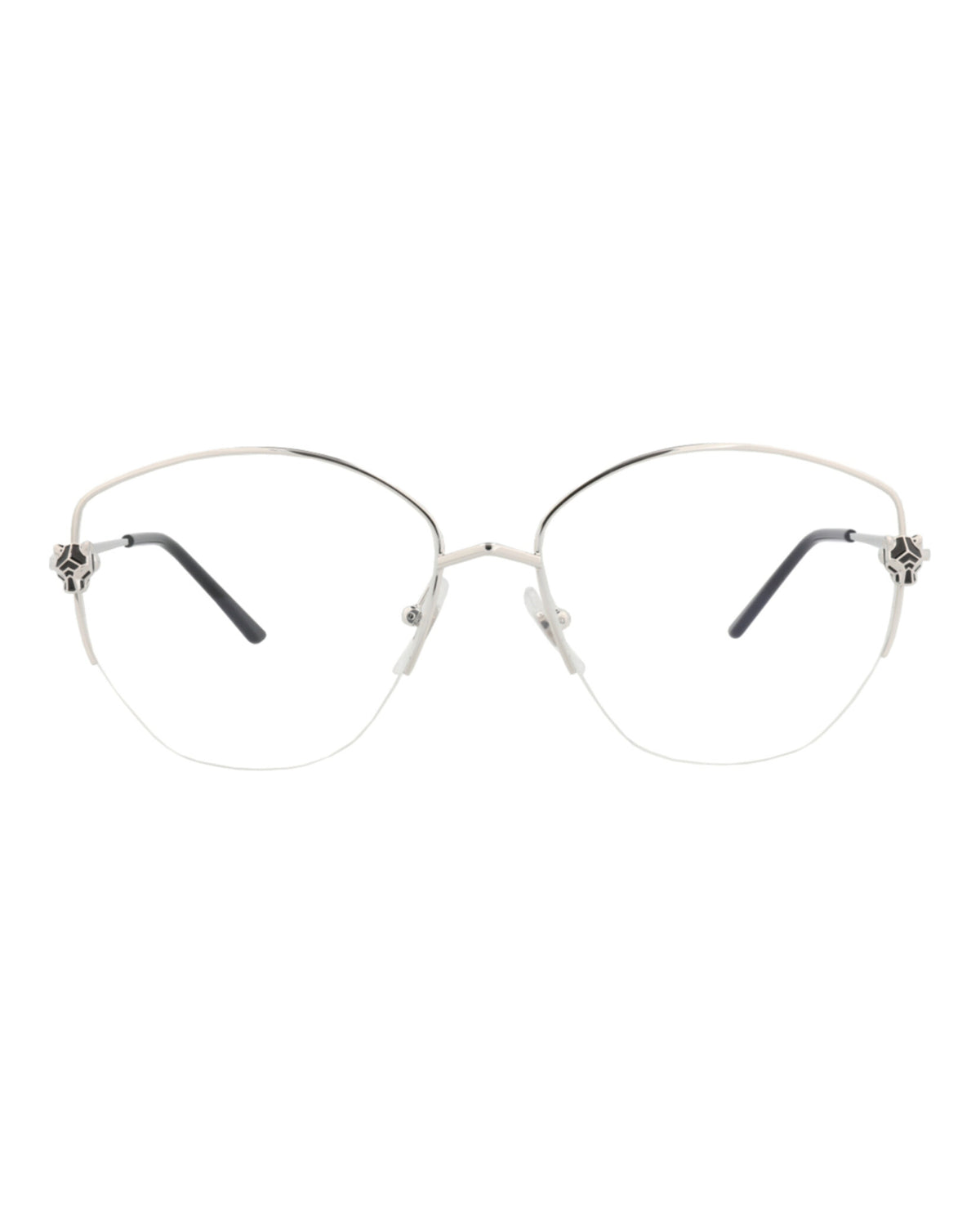 Cartier Cartier Womens Cat Eye Silver Silver Transparent Fashion Designer Eyewear