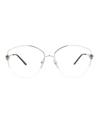 Cartier Cartier Womens Cat Eye Silver Silver Transparent Fashion Designer Eyewear
