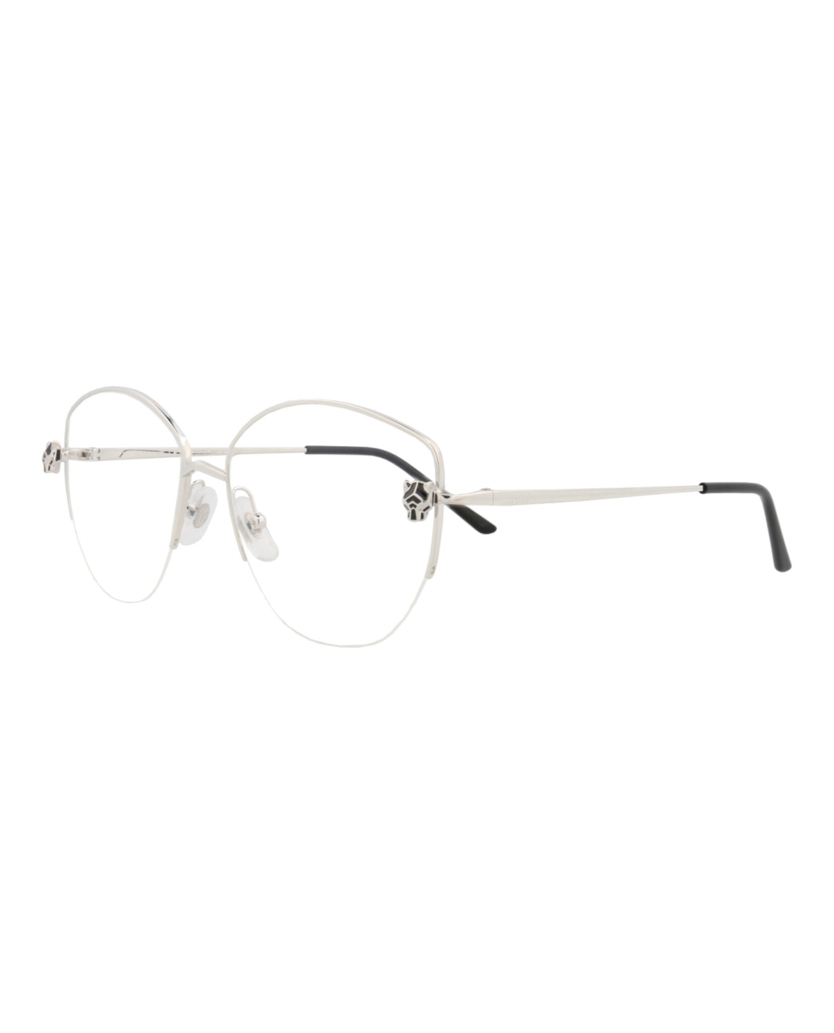 Cartier Cartier Womens Cat Eye Silver Silver Transparent Fashion Designer Eyewear
