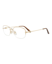 Cartier Cartier Womens Square/Rectangle Gold Gold Transparent Fashion Designer Eyewear