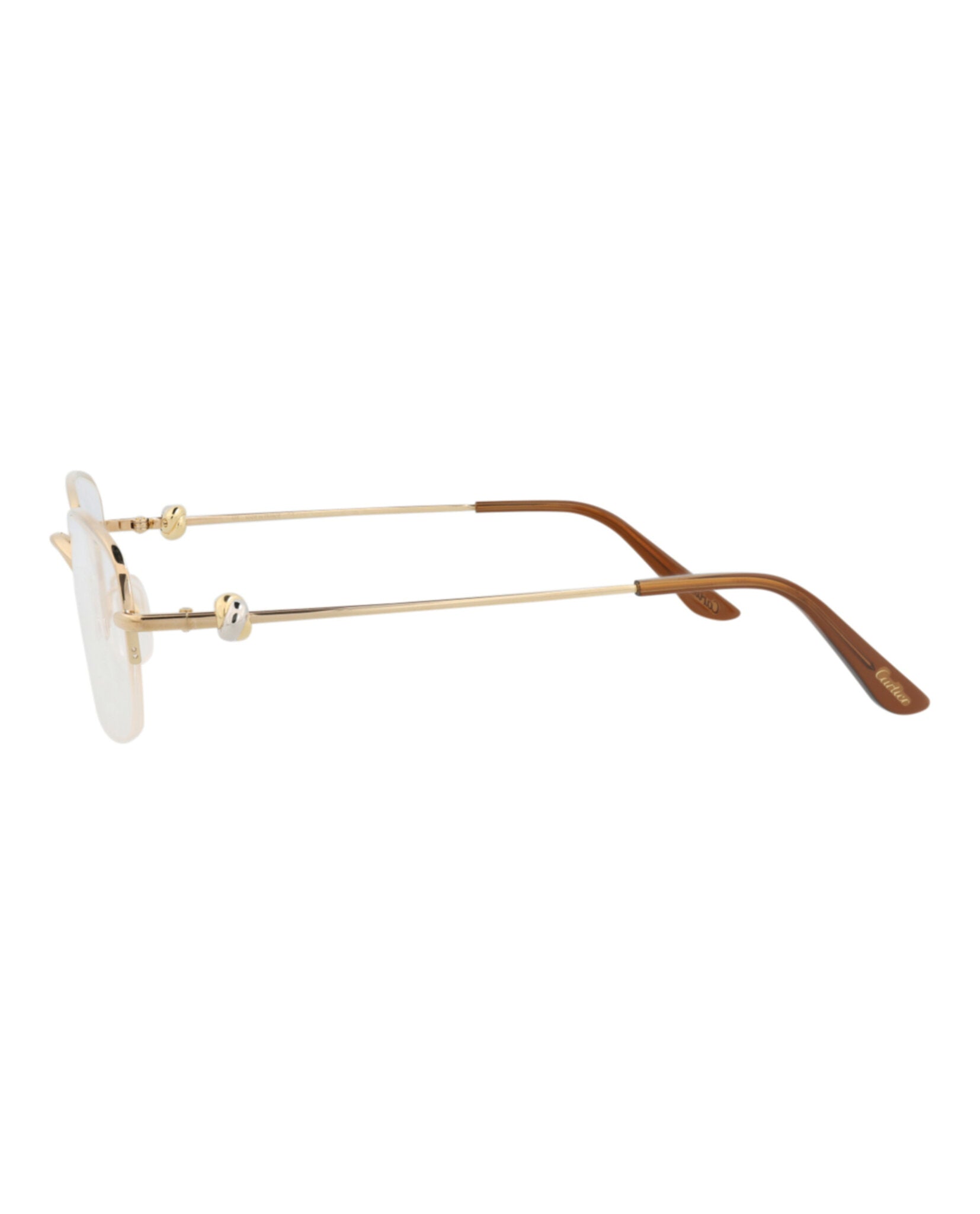 Cartier Cartier Womens Square/Rectangle Gold Gold Transparent Fashion Designer Eyewear