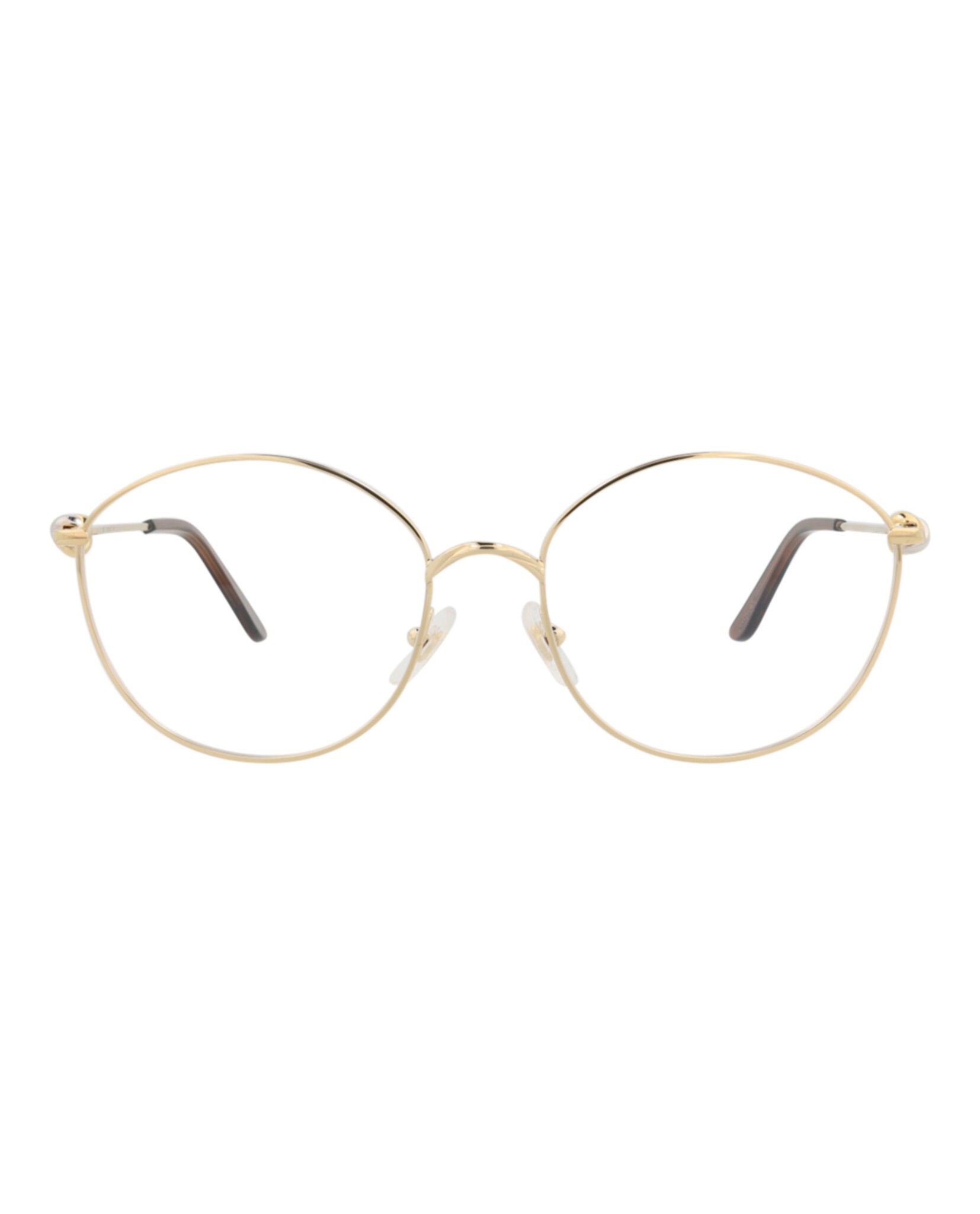 Cartier Cartier Womens Round/Oval Gold Gold Transparent Fashion Designer Eyewear