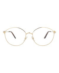 Cartier Cartier Womens Round/Oval Gold Gold Transparent Fashion Designer Eyewear