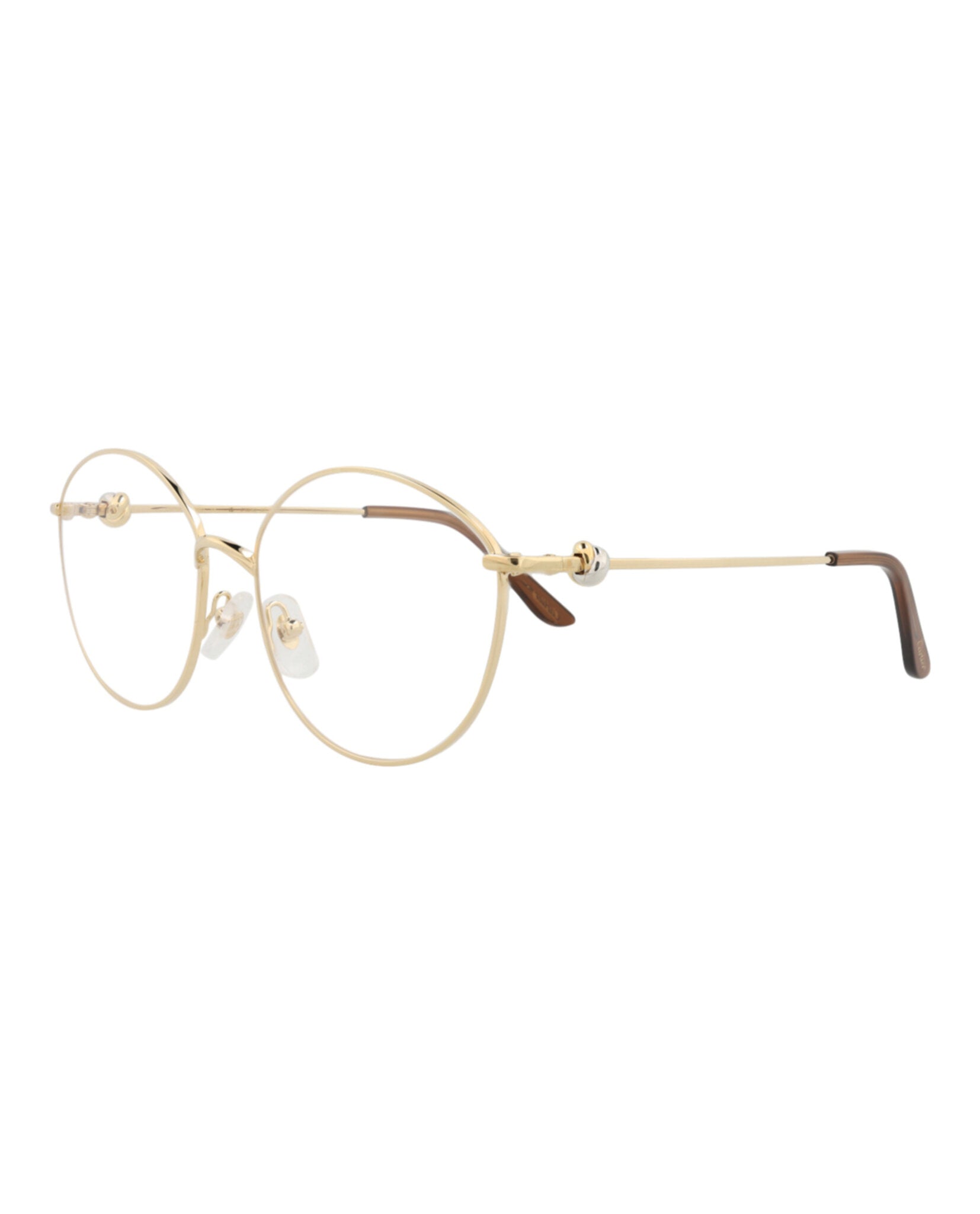 Cartier Cartier Womens Round/Oval Gold Gold Transparent Fashion Designer Eyewear