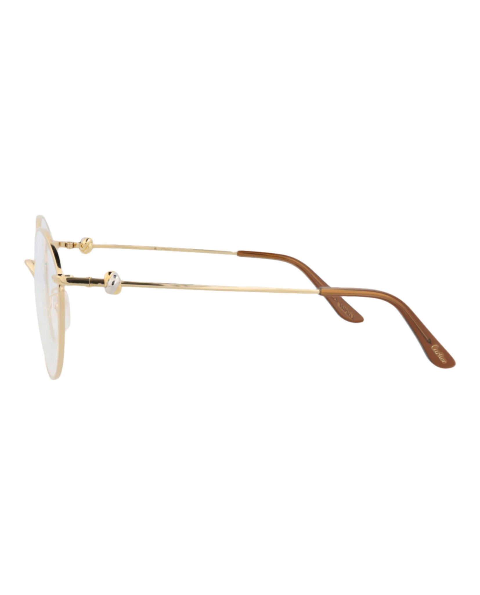Cartier Cartier Womens Round/Oval Gold Gold Transparent Fashion Designer Eyewear