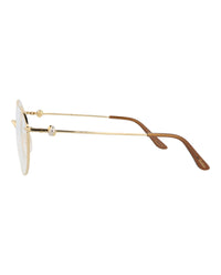 Cartier Cartier Womens Round/Oval Gold Gold Transparent Fashion Designer Eyewear
