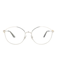 Cartier Cartier Womens Round/Oval Silver Silver Transparent Fashion Designer Eyewear