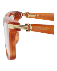 Cartier Cartier Mens Square/Rectangle Havana Havana Transparent Fashion Designer Eyewear