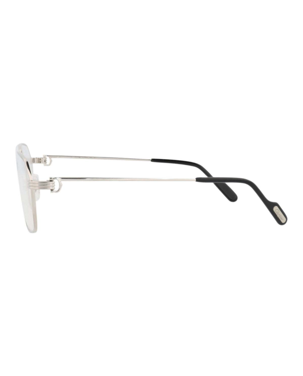 Cartier Cartier Mens Square/Rectangle Silver Silver Transparent Fashion Designer Eyewear