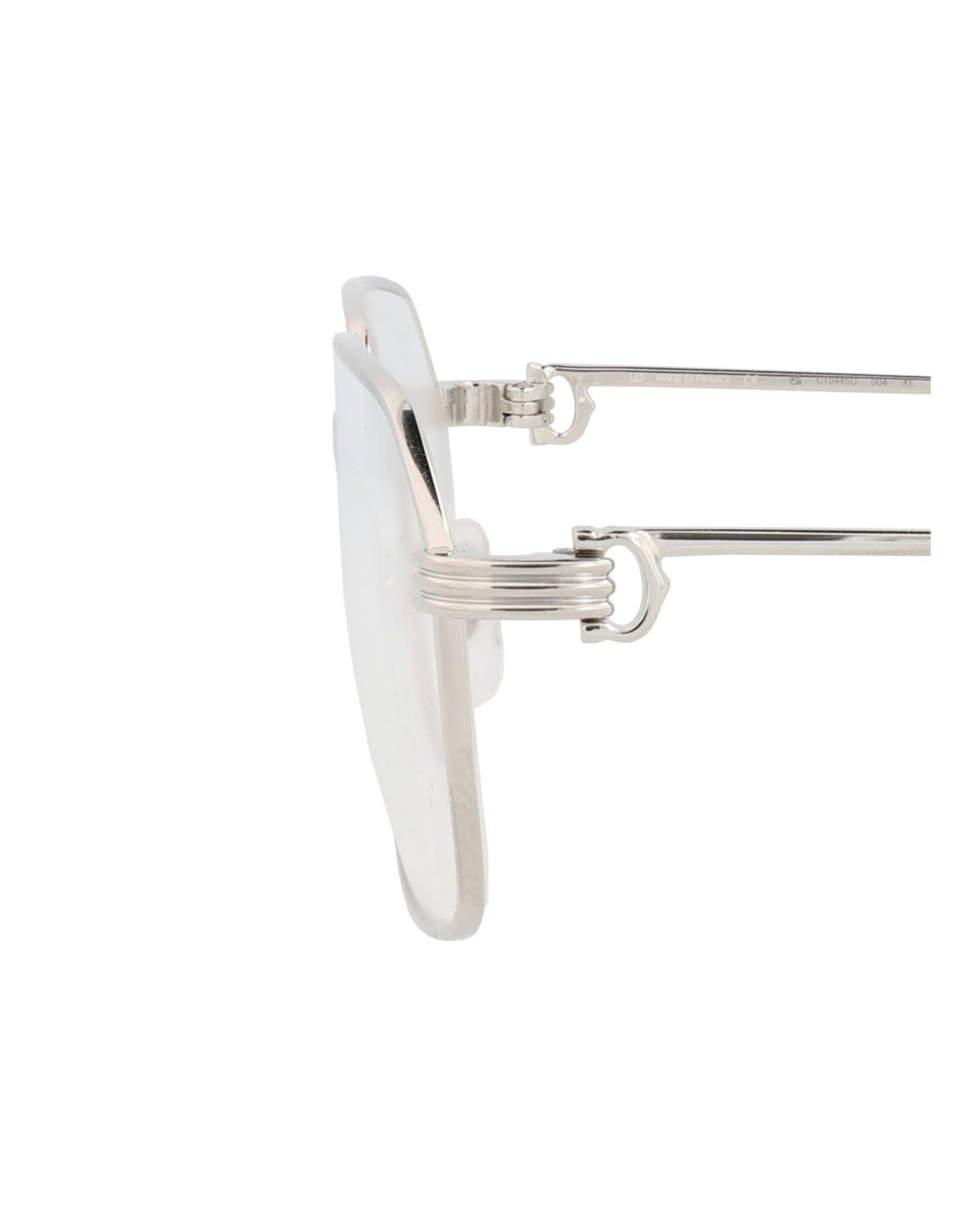 Cartier Cartier Mens Square/Rectangle Silver Silver Transparent Fashion Designer Eyewear
