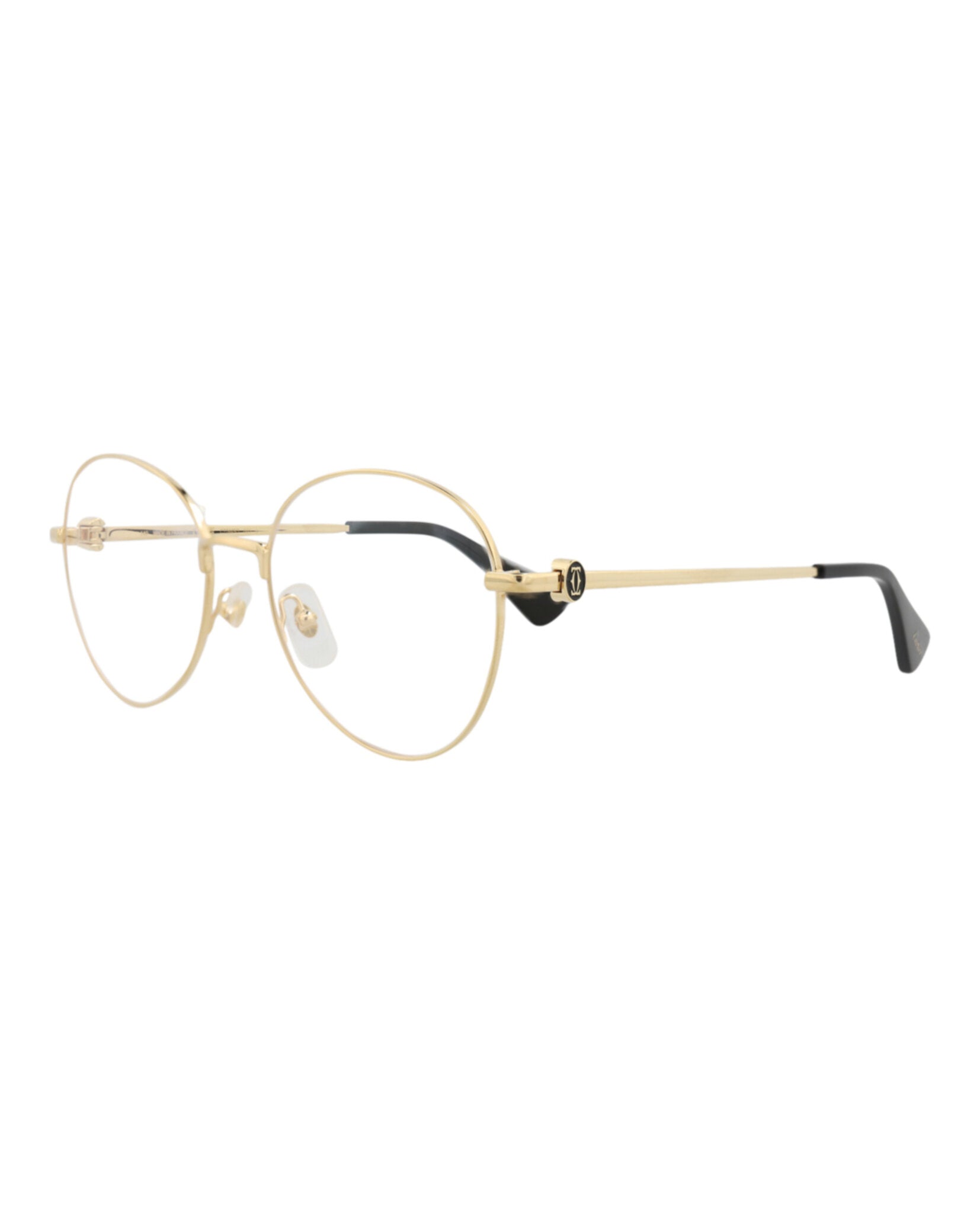 Cartier Cartier Womens Round/Oval Gold Gold Transparent Fashion Designer Eyewear