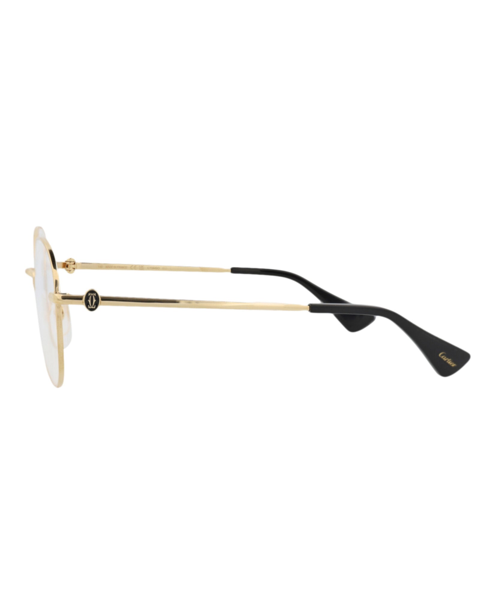 Cartier Cartier Womens Round/Oval Gold Gold Transparent Fashion Designer Eyewear