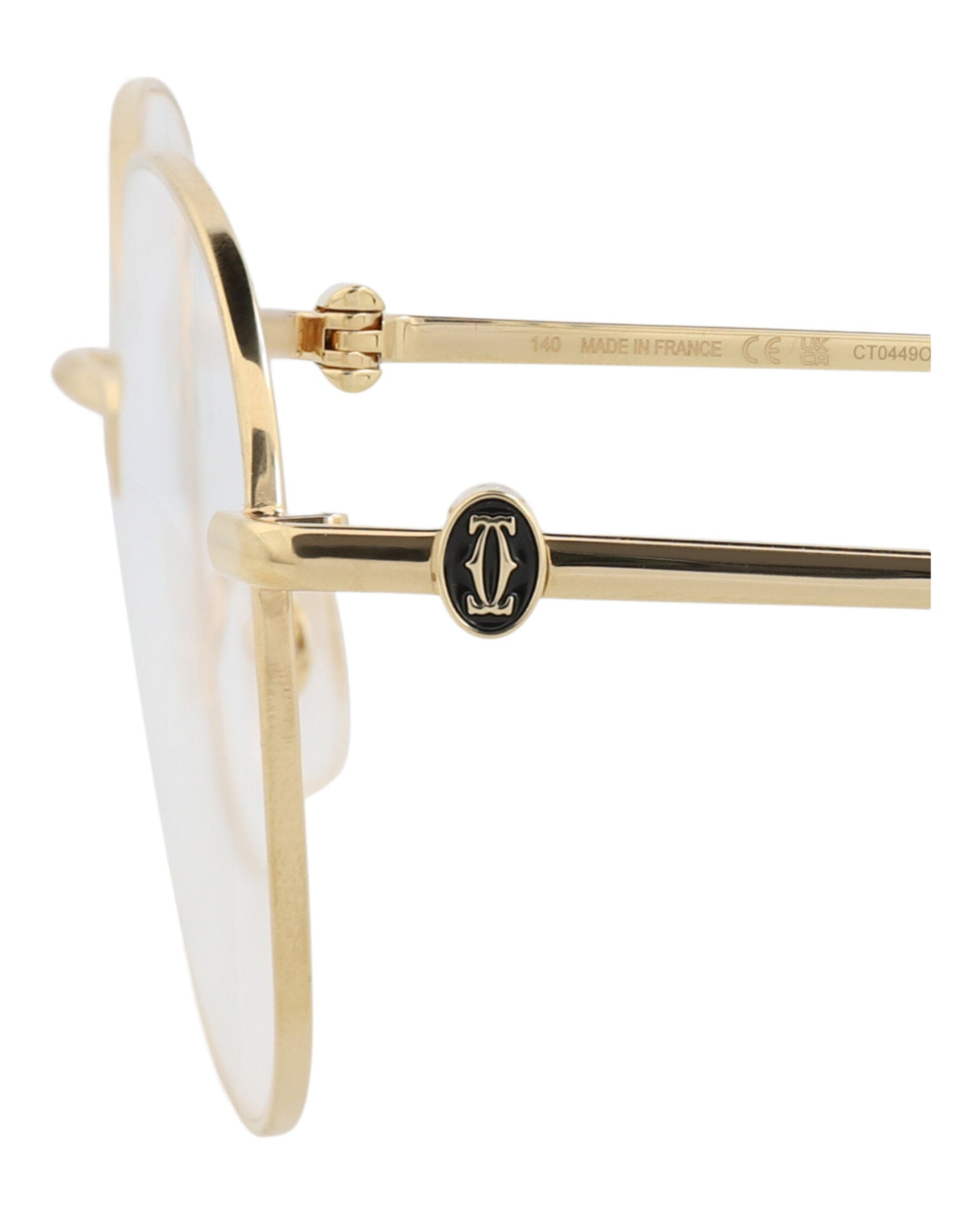 Cartier Cartier Womens Round/Oval Gold Gold Transparent Fashion Designer Eyewear