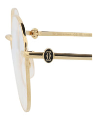 Cartier Cartier Womens Round/Oval Gold Gold Transparent Fashion Designer Eyewear