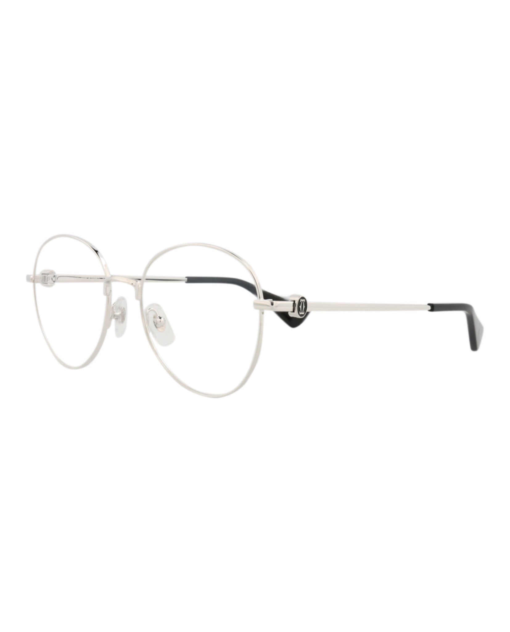 Cartier Cartier Womens Round/Oval Silver Silver Transparent Fashion Designer Eyewear